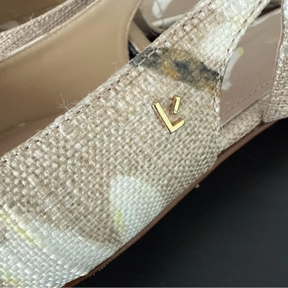 NEW Larroudé Georgina Ballet Flat In Beige Printed Raffia - Picture 5 of 11